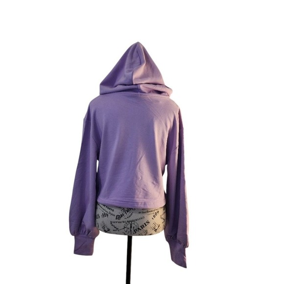 My Michelle Lilac Bustier Hoodie | Cropped Long Sleeve Sweatshirt | Size M - Picture 4 of 8